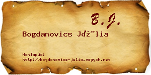 Bogdanovics Júlia névjegykártya